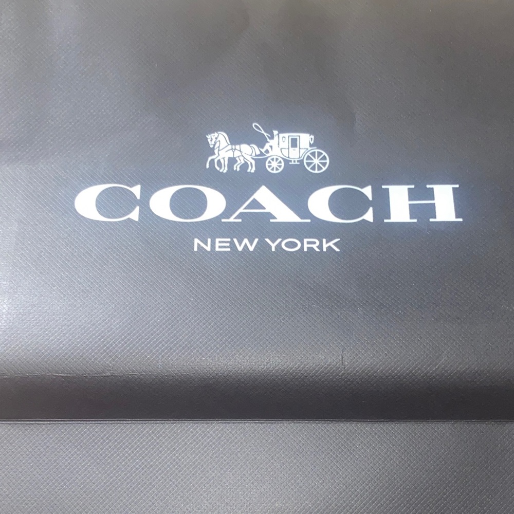 Coach New York Black and White Logo Shopping Bag